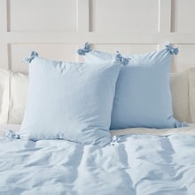 Carmine Washed Cotton European Pillowcases (Set of 2)
